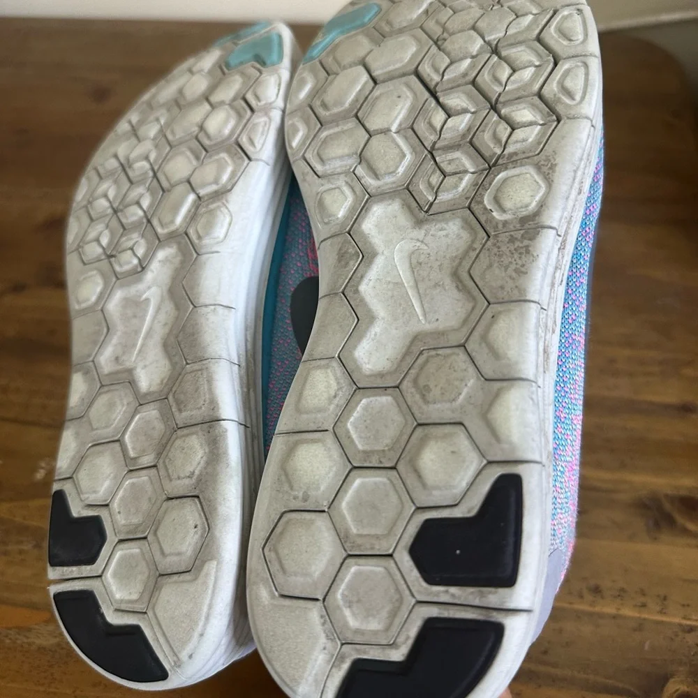 Nike Free Rn Distance Women's 6.5 Running Shoes Wolf Grey Pink Blast 827116-006